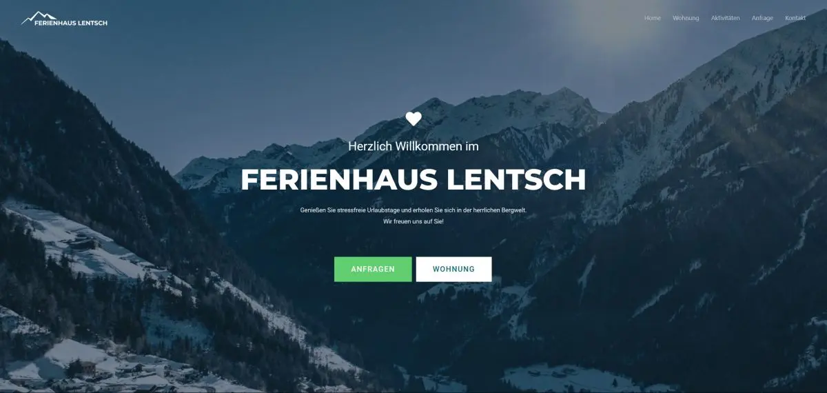 Website Ferienhaus Lentsch