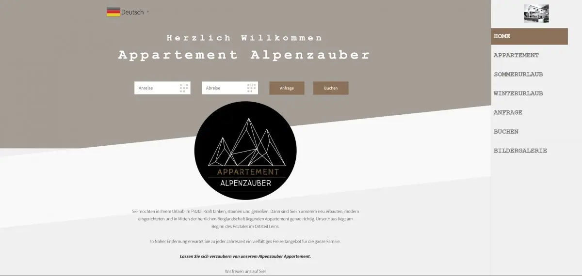Website Alpenzauber Pitztal