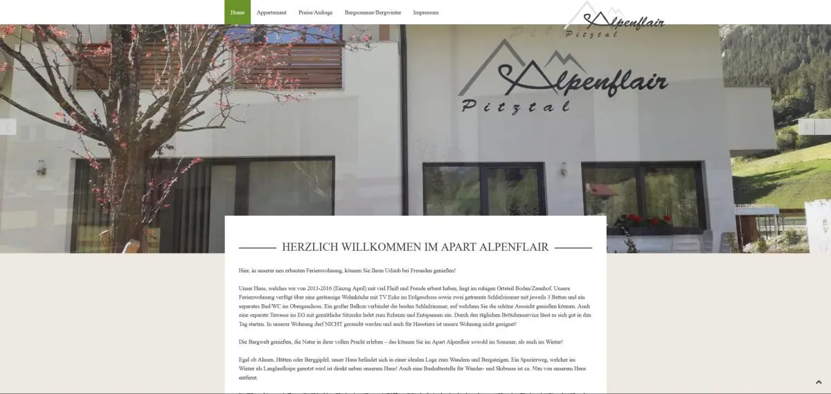 Website Alpenflair Pitztal