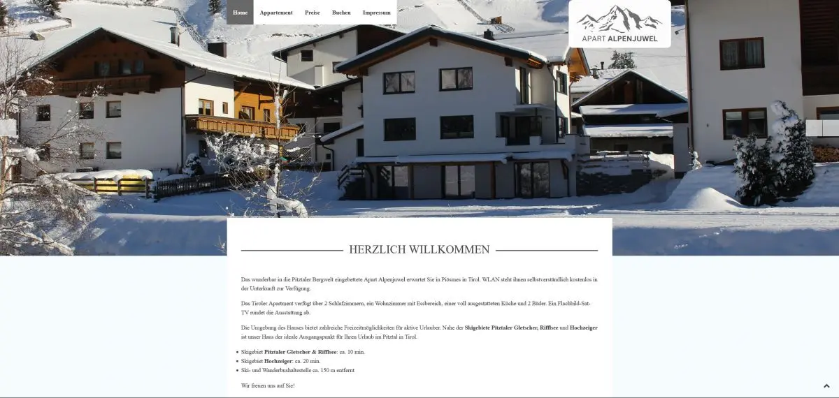 Website Apart Alpenjuwel