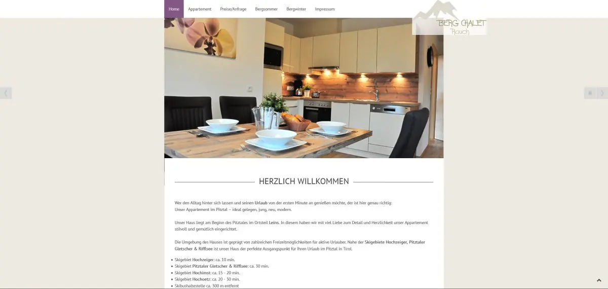 Website Bergchalet Rauch