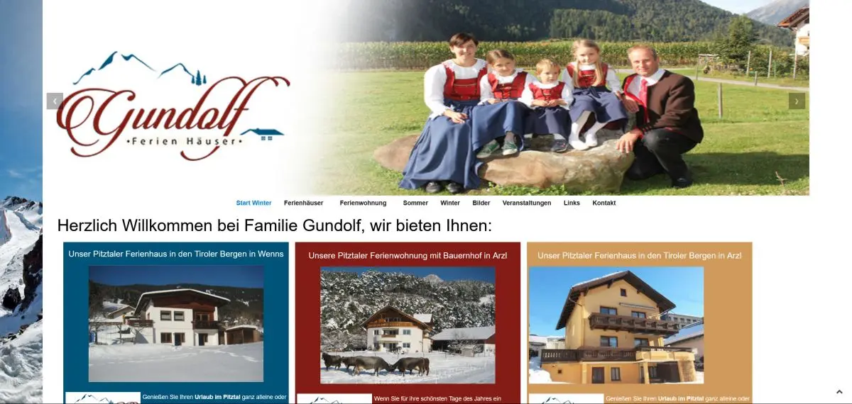 Website Ferienhaus Im Pitztal