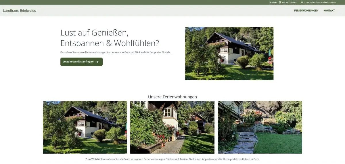 Website Landhaus Edelweiss Oetz