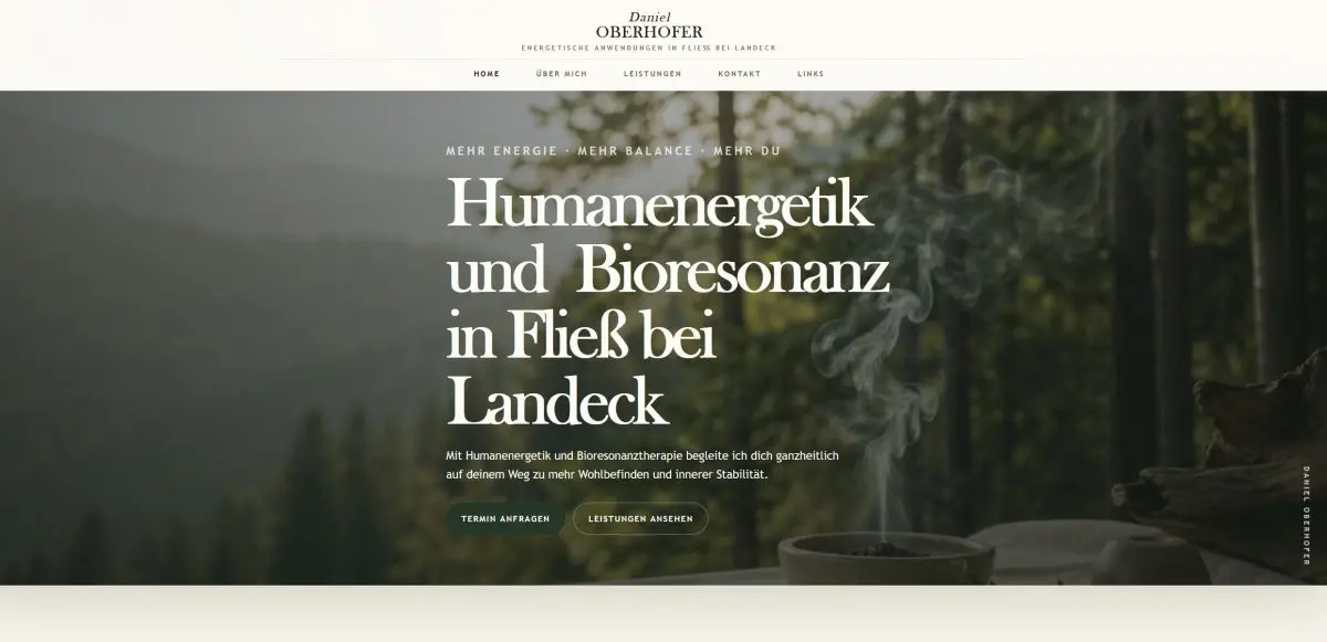 Website Daniel Oberhofer - Humanenergetiker - Bioresonatztherapie