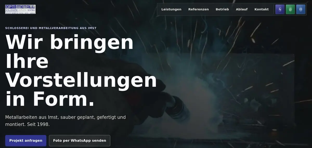 Website Optimetall - Gerhard Schnegg