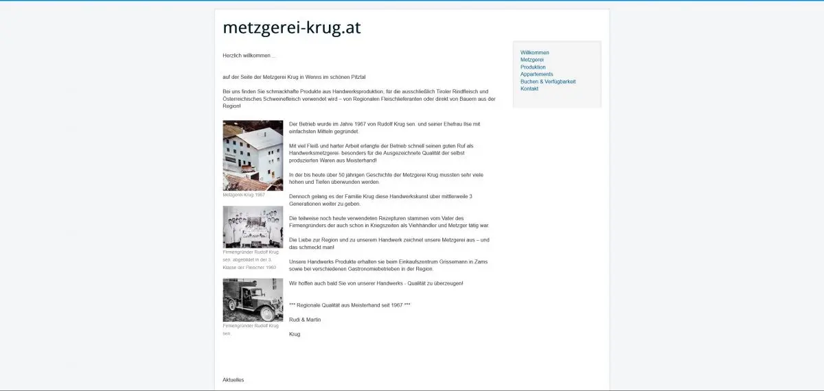 Website Metzgerei Krug