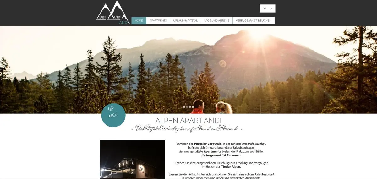 Website Alpen Apart Andi