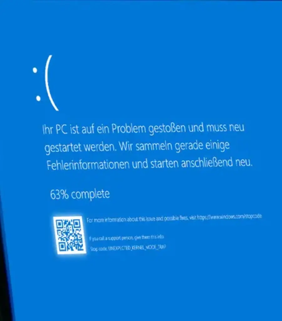 Bluescreen-Fehlermeldung bei einem Computerproblem