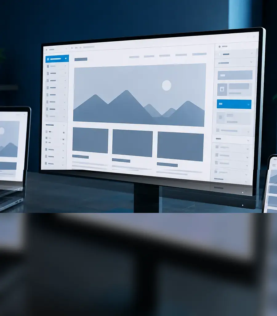 Responsive Webdesign auf Monitor, Laptop und Smartphone